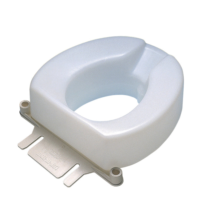 Maddak 43-2512 Contoured Elevated Toilet Seat, Elongated With Bolt-Down Bracket, 6 Inch