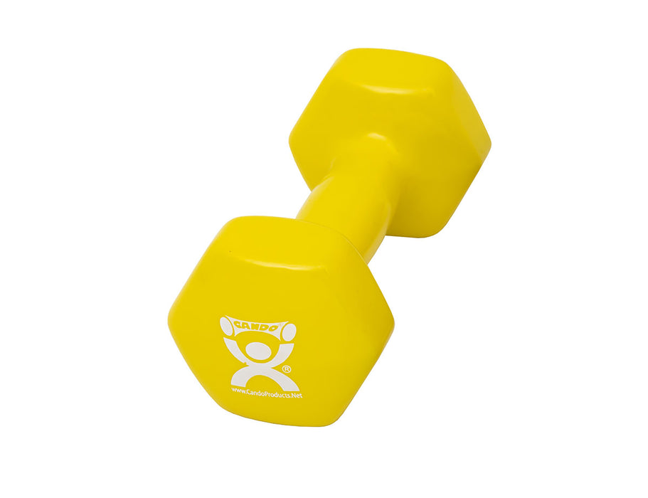 CanDo 10-0558-1 Vinyl Coated Dumbbell, Yellow (9 Lb), Each