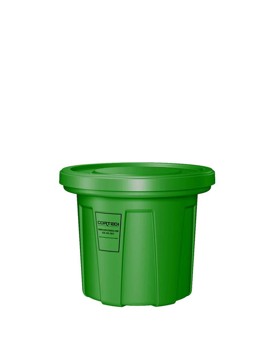 Cortech USA 20720G Food Grade Receptacle W/Lid, Green, 20 Gal