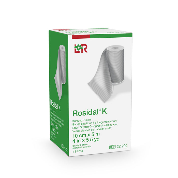 L&R 24-4013-20 Rosidal K Short Stretch Elastic Bandage, 4 In X 5.5 Yds (10 Cm X 5 M), Case Of 20