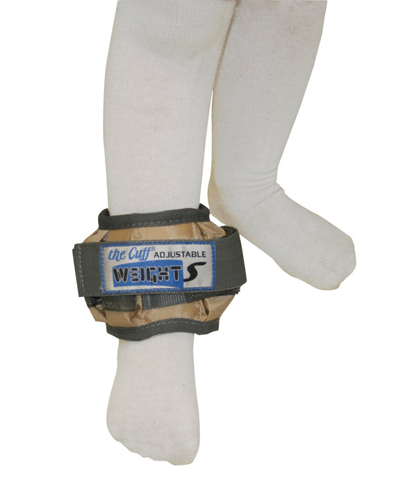 the Cuff 10-3335-1 The Adjustable Cuff Pediatric Ankle Weight - 2 Lb - 12 X 0.17 Lb Inserts - Tan - Each