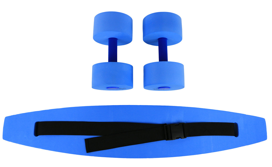 CanDo 20-4212B Aquatic Exercise Kit, (Jogger Belt, Hand Bars) Large, Blue