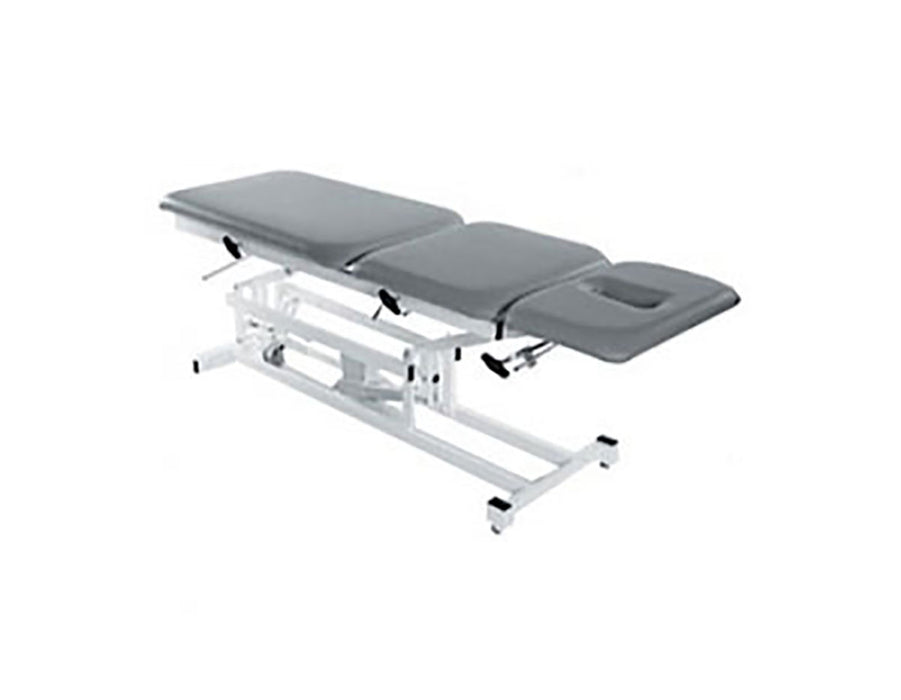 Tri W-G TG8350 Treatment Table, Motorized Hi-Lo 3 Section, Fixed Center, 27" X 76", W/ Casters