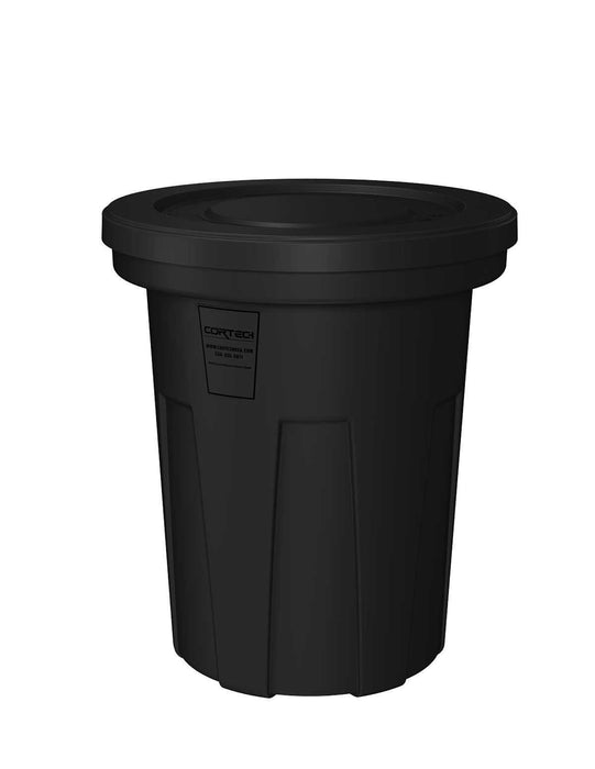 Cortech USA 40116B Food Grade Receptacle W/Lid, Black, 40 Gal