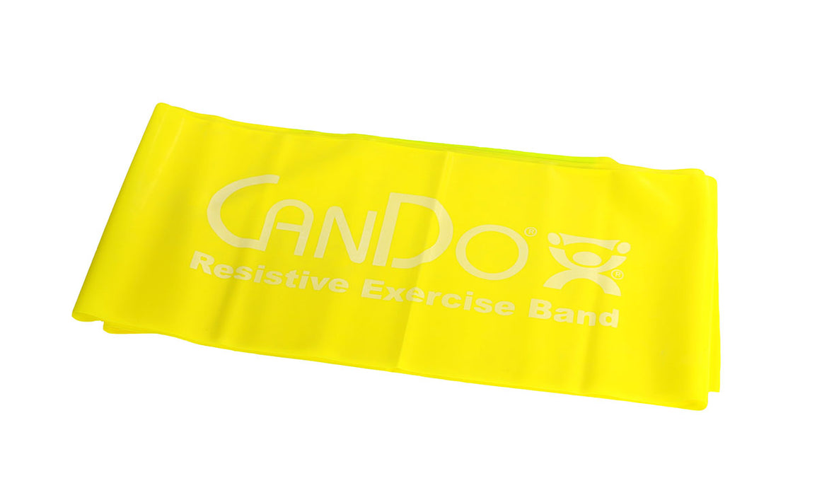 CanDo DEL X-LGT Low Powder Exercise Band - 5' Length - Yellow - X-Light