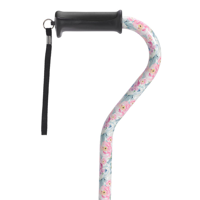 Drive rtl10372fl , Adjustable Height Offset Handle Cane With Gel Hand Grip, Floral