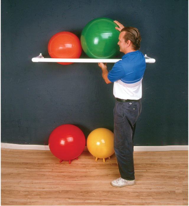 CanDo WM7 Inflatable Exercise Ball - Accessory - Pvc Wall Rack, 64" X 18" X 2", 1 Shelf