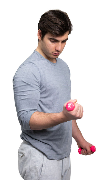 CanDo 10-0550 Vinyl Coated Dumbbell - 1 Lb - Pink, Each