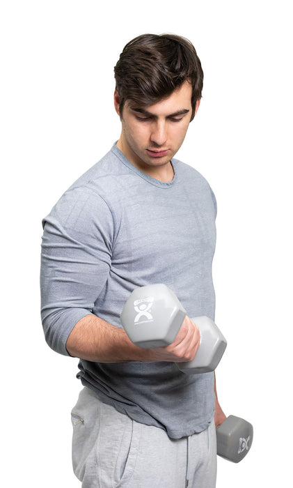 CanDo 10-0560 Vinyl Coated Dumbbell - 15 Lb - Silver, Each