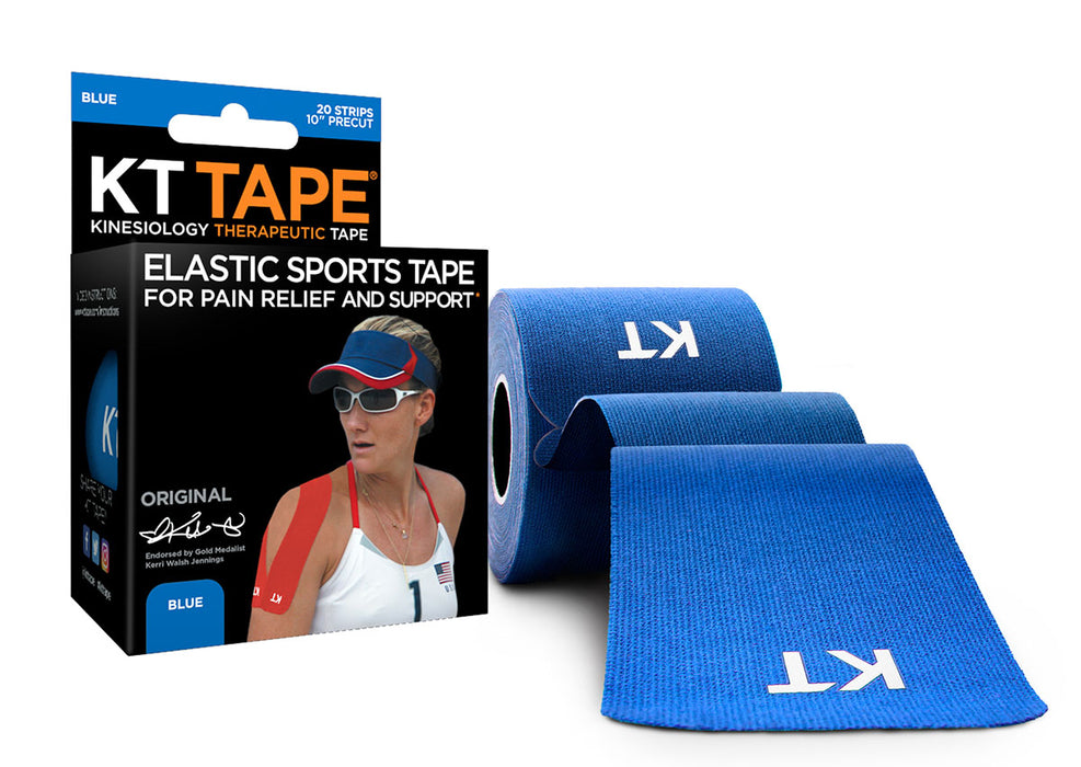 KT Tape 25-3475 Cotton, Precut 10" Strip (20 Each), Blue