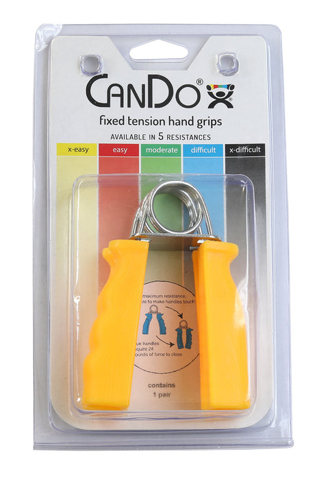 CanDo YEL4#CLAM2500 Ergonomic Hand Grip, Pair - Yellow, X-Light - 3 Lb
