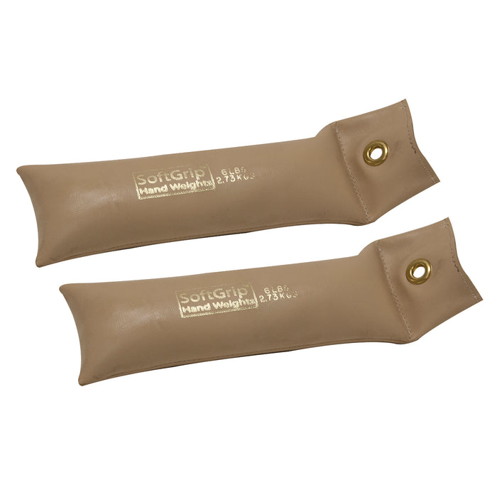 CanDo 10-0358-2 Softgrip Hand Weight - 6 Lb - Tan - Pair