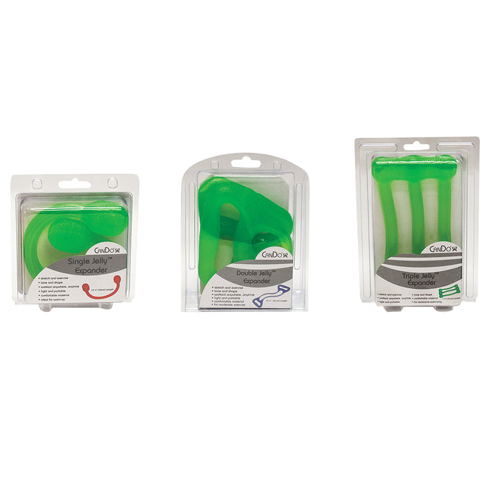 CanDo 10-1563 Jelly Expander Single, Double And Triple Exerciser Kit - Green - Medium