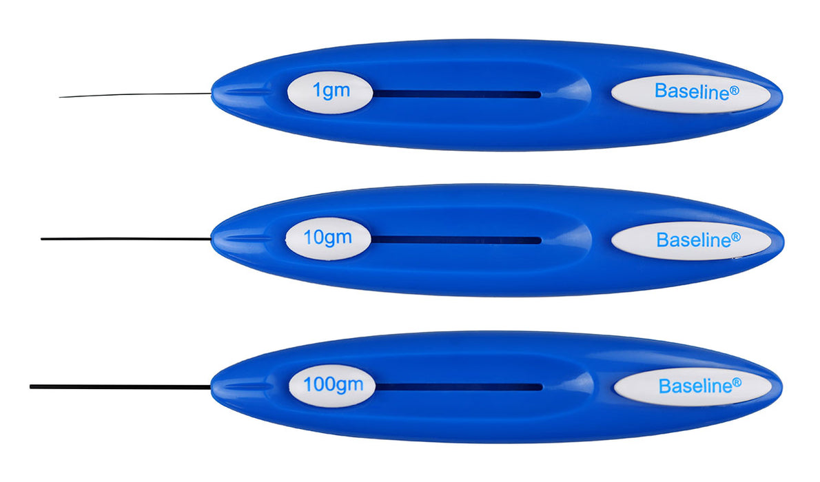 Baseline 12-1393 Monofilament - Retracting Filament - 3-Piece Set (1,10 And 100 Gram)