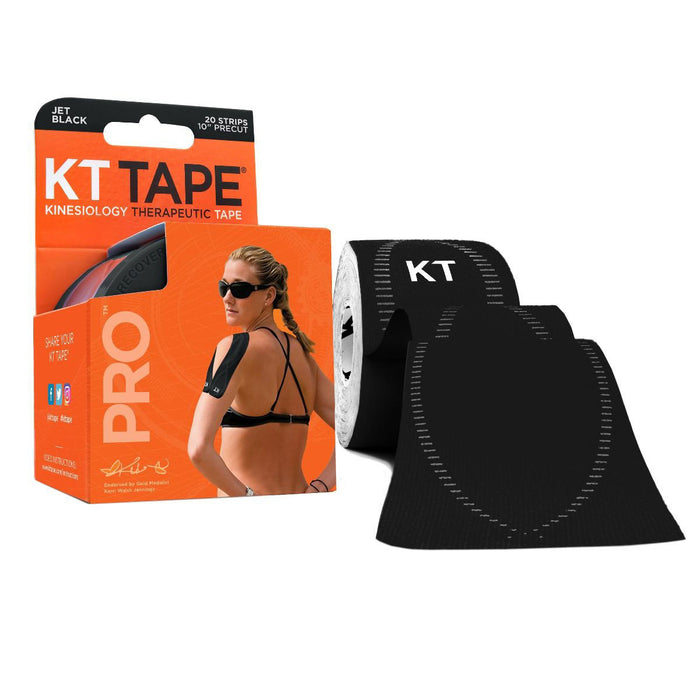 KT Tape 25-3426 Pro, Precut 2" X 20', Black