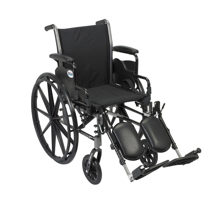 Drive K316DDA-ELR , Cruiser Iii Light Weight Wheelchair With Flip Back Removable Arms, Desk Arms, Elevating Leg Rests, 16" Seat