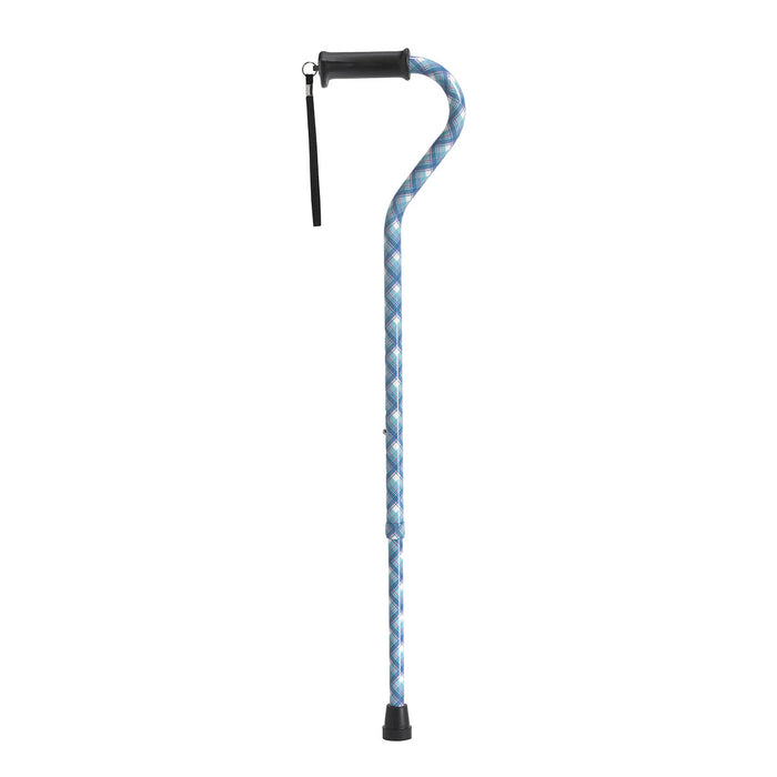 Drive rtl10372pl , Adjustable Height Offset Handle Cane With Gel Hand Grip, Plaid