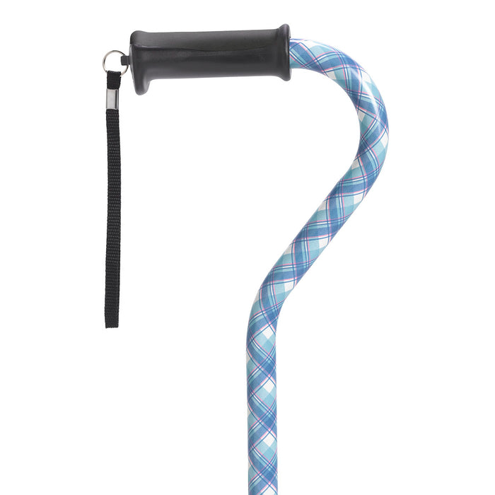 Drive rtl10372pl , Adjustable Height Offset Handle Cane With Gel Hand Grip, Plaid