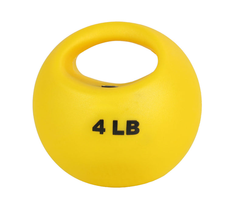 CanDo MD1404 One Handle Medicine Ball - 4 Lb - Yellow