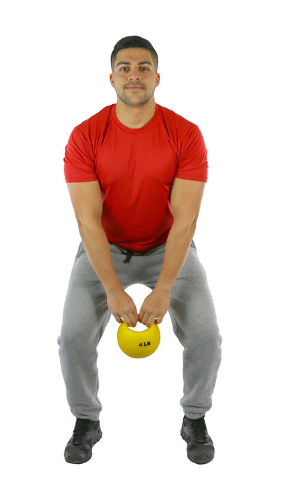 CanDo MD1404 One Handle Medicine Ball - 4 Lb - Yellow