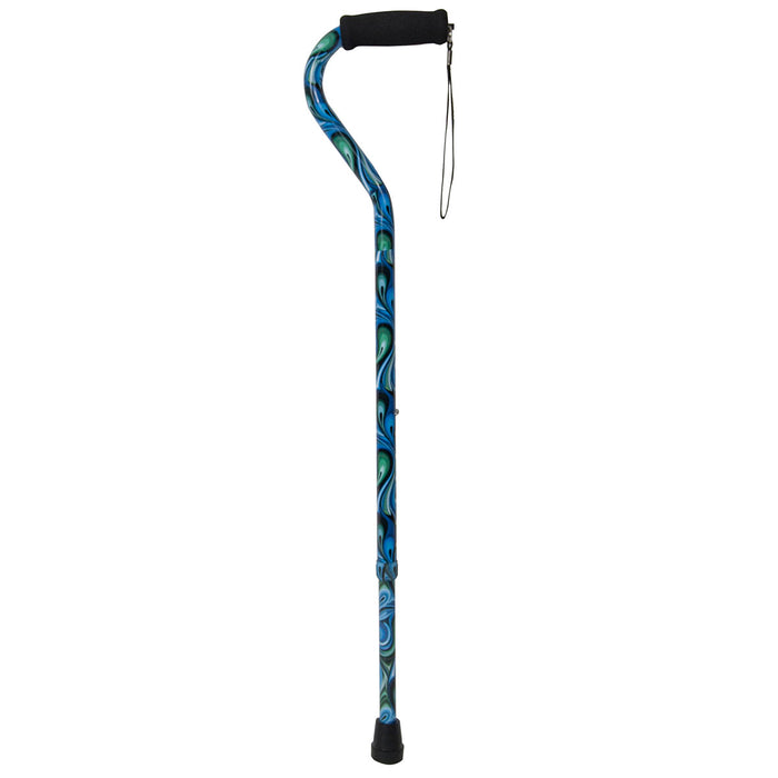 Drive rtl10303sw , Foam Grip Offset Handle Walking Cane, Swirl