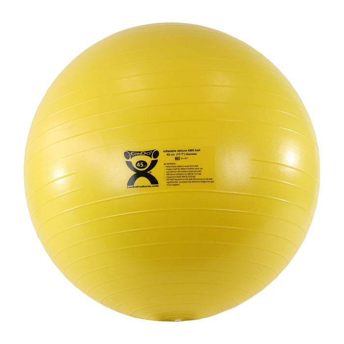 CanDo GMB01-1000g-600lb Inflatable Exercise Ball - Abs Extra Thick - Yellow - 18" (45 Cm)