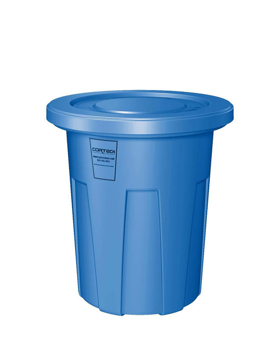 Cortech USA 35620B Food Grade Receptacle W/Lid, Blue, 35 Gal