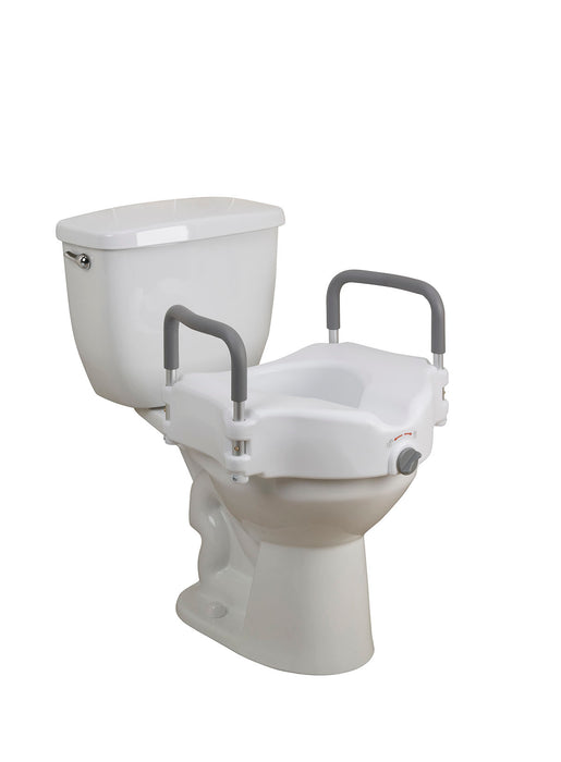 Drive RTL12027RA , Elevated Raised Toilet Seat With Removable Padded Arms, Standard Seat