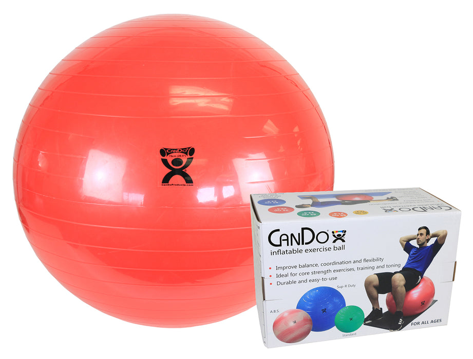 CanDo 30-1804B Inflatable Exercise Ball - Red - 30" (75 Cm), Retail Box