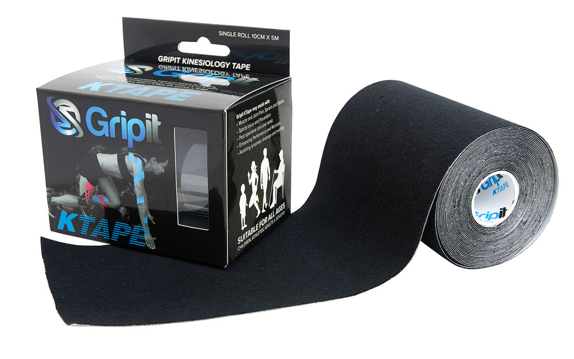 Strapit GIBLACK10M Ktape, 4 In X 5.5 Yds, Black