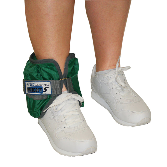 the Cuff 10-3331-1 The Adjustable Cuff Ankle Weight - 5 Lb - 10 X 0.5 Lb Inserts - Green - Each