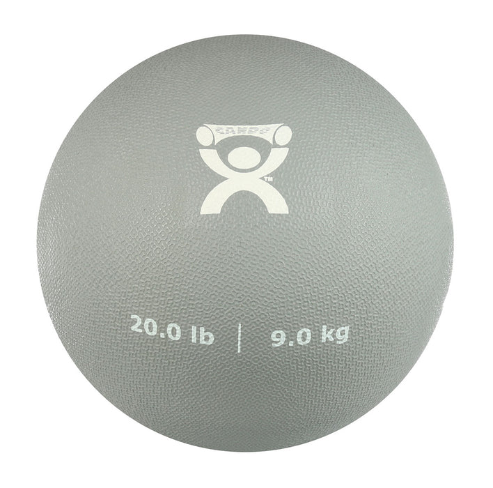 CanDo RPT01-20LB-200 , Soft And Pliable Medicine Ball, 9" Diameter, Silver, 20 Lbs.