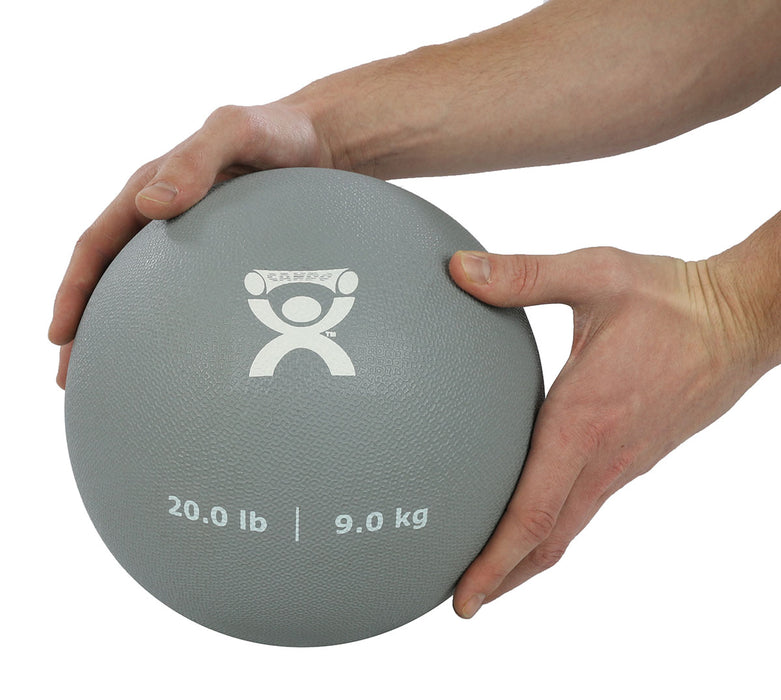 CanDo RPT01-20LB-200 , Soft And Pliable Medicine Ball, 9" Diameter, Silver, 20 Lbs.