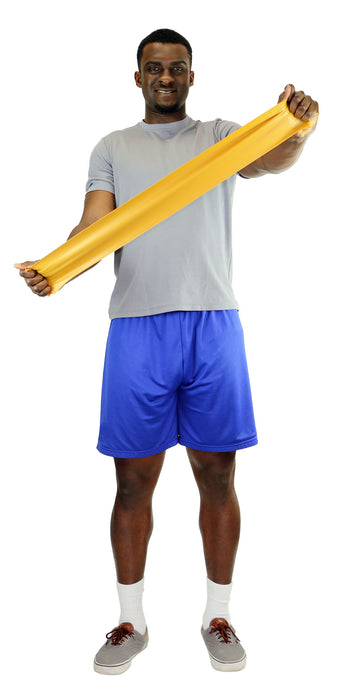 CanDo 10-5757 Latex Free Exercise Band - 5' Length - Gold - Xxx-Heavy