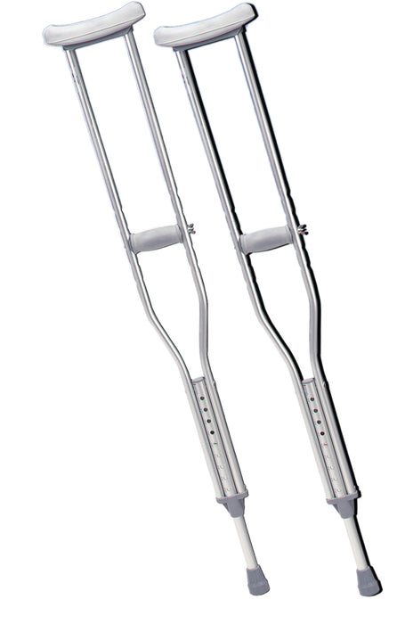 Drive 43-2052 Underarm Adjustable Aluminum Crutch, Youth (4' 6" - 5' 2"), 1 Pair