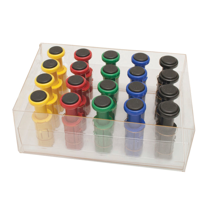 CanDo 10-3758 Digi-Flex Multi, 20 Additional Finger Buttons With Box (4 Each: Yellow Through Black)