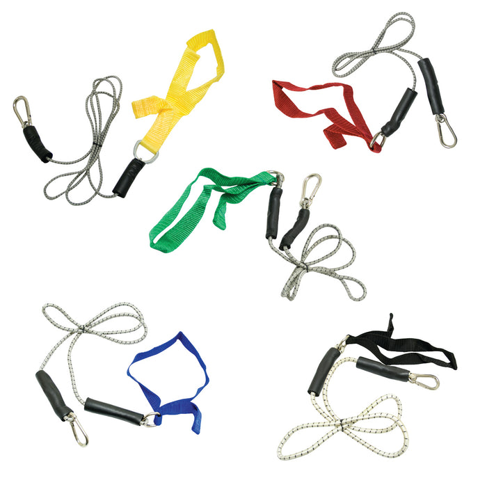 CanDo 10-5819 Exercise Bungee Cord With Attachments, 4', Set Of 5 (Yellow Through Black)