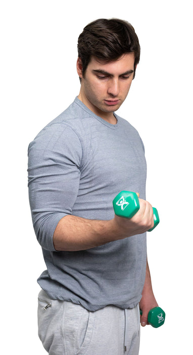 CanDo 10-0552 Vinyl Coated Dumbbell - 3 Lb - Green, Each